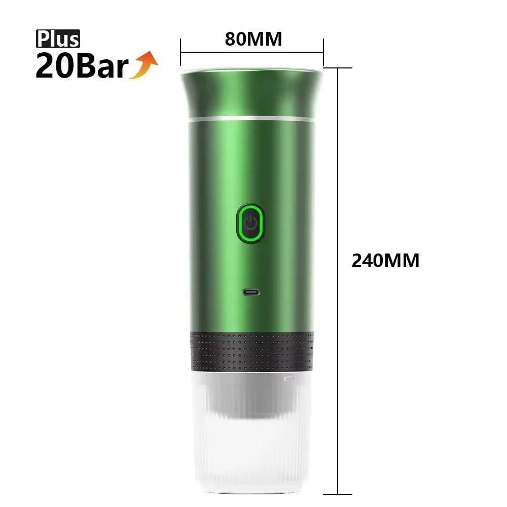 20Bar Portable Coffee Machine Espresso Machine Wireless Espresso Coffee Maker for Capsule Coffee Powder Camping Coffee Maker