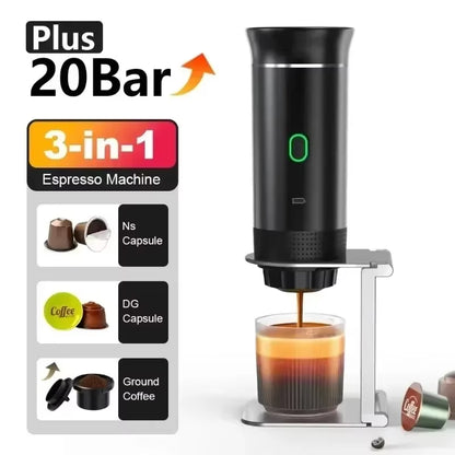 20Bar Portable Coffee Machine Espresso Machine Wireless Espresso Coffee Maker for Capsule Coffee Powder Camping Coffee Maker
